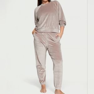 VICTORIA'S SECRET VELOUR LOUNGE PANTS AND VELOUR TOP
